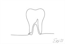 Tooth Continuous Line Vector Illustration