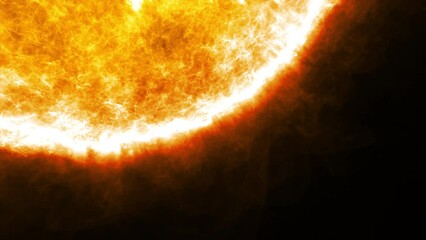 Wall Mural - abstract bottom right part of sun solar system in the universe sci fi galaxy cinematic title backgro