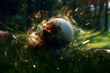 Poster - Golf ball. Generate Ai