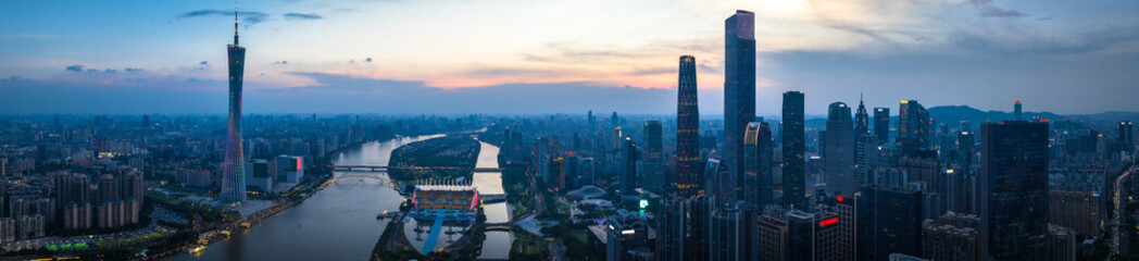 Guangzhou ,China - July 26,2023: Aerial view of landscape in Guangzhou city, China