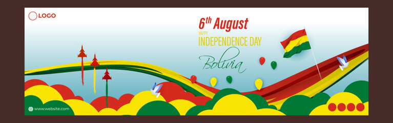 Vector illustration of Bolivia Independence Day social media story feed template