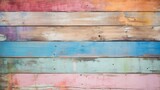 Fototapeta Przestrzenne - Generative AI : Vector colorful pastel wooden background with place for your text