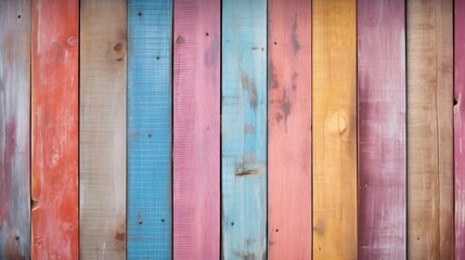 Wall Mural - Generative AI : Vector colorful pastel wooden background with place for your text