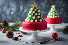  delicious Christmas cake adorned with a glowing candle, capturing the warm, festive ambiance.