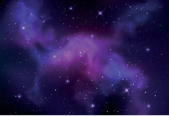 Wall Mural - vector colorful abstract universe backgroud with galaxies and glowing stars