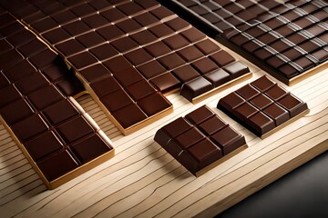 Wall Mural - chocolate bar on a plate