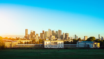 Wall Mural - London City. Financial District of London. London skyline , city escape at sunset. 