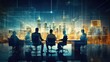 © Fred - Business team in futuristic boardroom