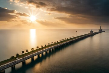 Wall Mural - sunset over the pier