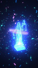Wall Mural - Glowing Justitia Statue Paragraphs