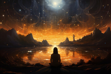 Wall Mural - inner odyssey: navigating meditation, spiritual practice, and consciousness expansion