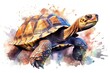 watercolor illustration of a giant tortoise