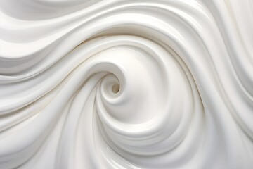 Photo-realistic white cream swirl  created with Generative AI technology