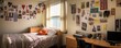 © wojciechkic.com - Background image of teenagers room with lights and pictures on wall, copy space