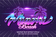 miami night synthwave retrowave typography editable text effect font style template background design