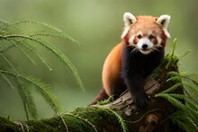 Red Panda In Tree Generated Ai 