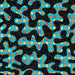 Leinwandbilder - Abstract geometric Retro polka dot background. Patchwork style.