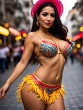 Beautiful latin carneval dancer 
