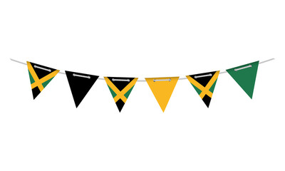 Poster - Garland with the flag of Jamaica on a white background.