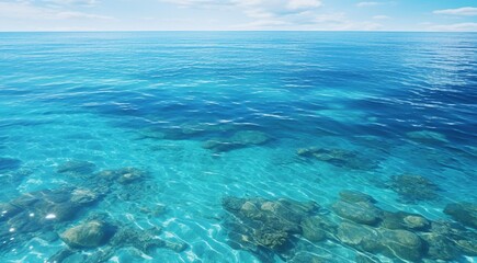 tropical blue sea scene, blue water in the sea, tropical ocean, oceanic scene