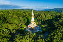 Wat Hin Mak Peng, Beautiful Buddhist Temple Along The Mekong River On The Thai-Laos Border, Nong Khai Province, Thailand.