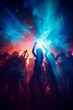 Leinwandbild Motiv Silhouette of people dancing on a dance floor