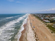 Aerial View Of The Beach And Atlantic Ocean In St Augustine Beach, Florida, United States.