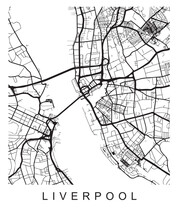 Outlined Vector Illustration Of The Map Of Liverpool On The White Background