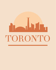 Canvas Print - Editable vector illustration of the city of Toronto with the remarkable buildings of the city