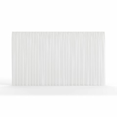 Wall Mural - white curtains with horizontal pleats, 3d rendering