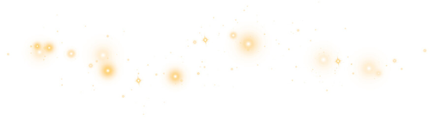 Wall Mural - yellow sparks glitter special light effect. sparkles on transparent background. christmas abstract p