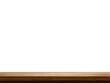 © pornchai - empty wooden table front view isolated on white background