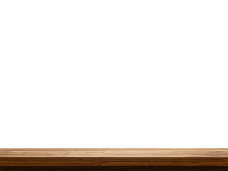 empty wooden table front view isolated on white background