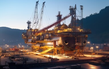 Wall Mural - Stunning image of a massive crusing ship being constructed in a dry dock