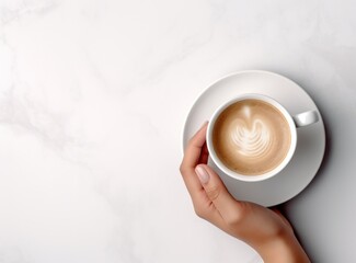 Wall Mural - Girl with cup of coffee