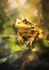 Frog on natural background