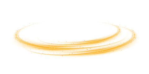 Wall Mural - yellow magic spirals with sparkles. yellow light effect. glitter particles with lines. swirl effect.