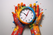 A Clock With Its Colored Hands Whizzing Around The Face Representing The Commitment And Speed Needed To Maximize Efficiency. .