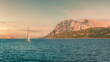 seascape with sailboat in Sardinia Italy