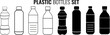Icon set for bottled water. Collection of bottle vector. PET bottle.