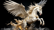 Pegasus A Greek Mythology. Ancient Greek Flying Horse. Generative AI