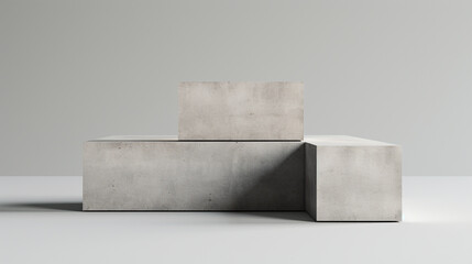 concrete podium geometric shape with space for object minimal background made with generative AI