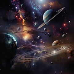 Wall Mural - alien world, deep space landscape