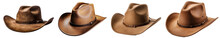 Collection Of Brown Cowboy Hat Isolated On Transparent Background
