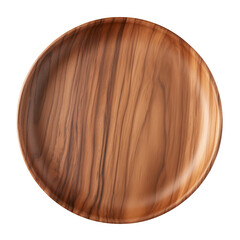 Wall Mural - Wooden Plate isolated on transparent or white background, top view, png