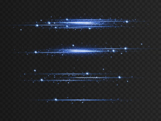 Wall Mural - vector illustration in blue color. set of light effects. glare and flash. bright beams of light. glo