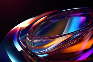 Wall Mural - colorful glass 3d object, abstract wallpaper background