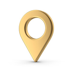 3D Map Pointer, Location Map Icon, Gold Texture, Gold location pin or navigation, Web location point, pointer, Gold Pointer Icon, Location symbol. Gps, travel, navigation, place position 3D Render