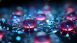 Luminous Intricacies: Close-Up of a Glowing Virus. Generative AI