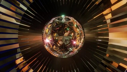 Wall Mural - abstract background 3d animation shiny futuristic composition made of geometric elements transforms 